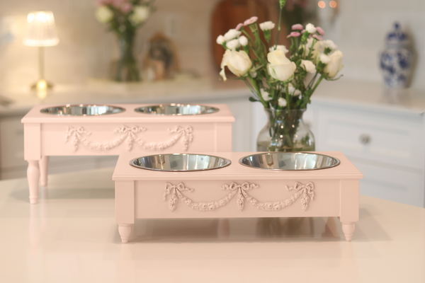 Rose Swag Forever Elevated Pet Feeder